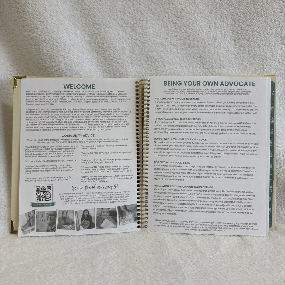 Bloom Daily Planner Chronic Illness Planner Wellness Health Journal Tracker Gold